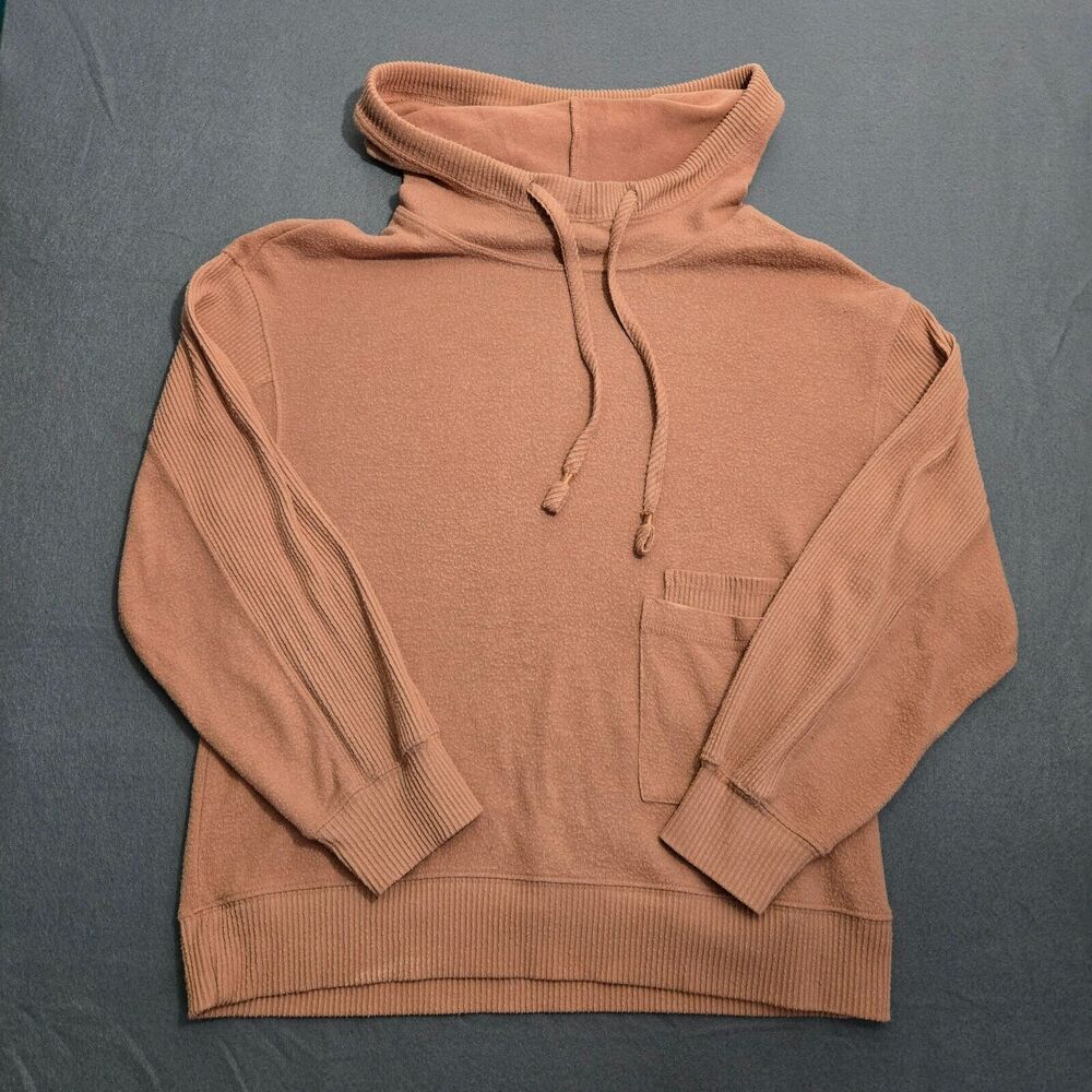 Democracy Hoodie Women M Pink Fleece Pull Over Lightweight